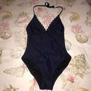 J Crew Scalloped V Neck One Piece